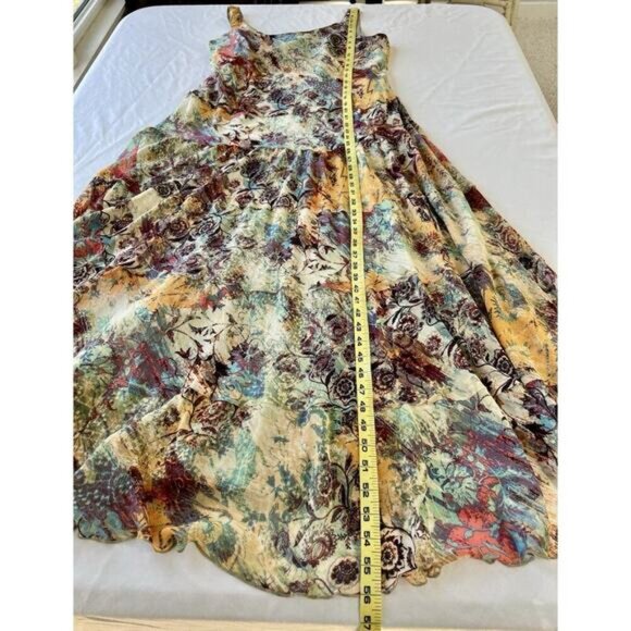 VTG Evan Picone SZ 16 Green Brown Maxi Dress Forest Fairy 90s Y2K Boho - Picture 8 of 12